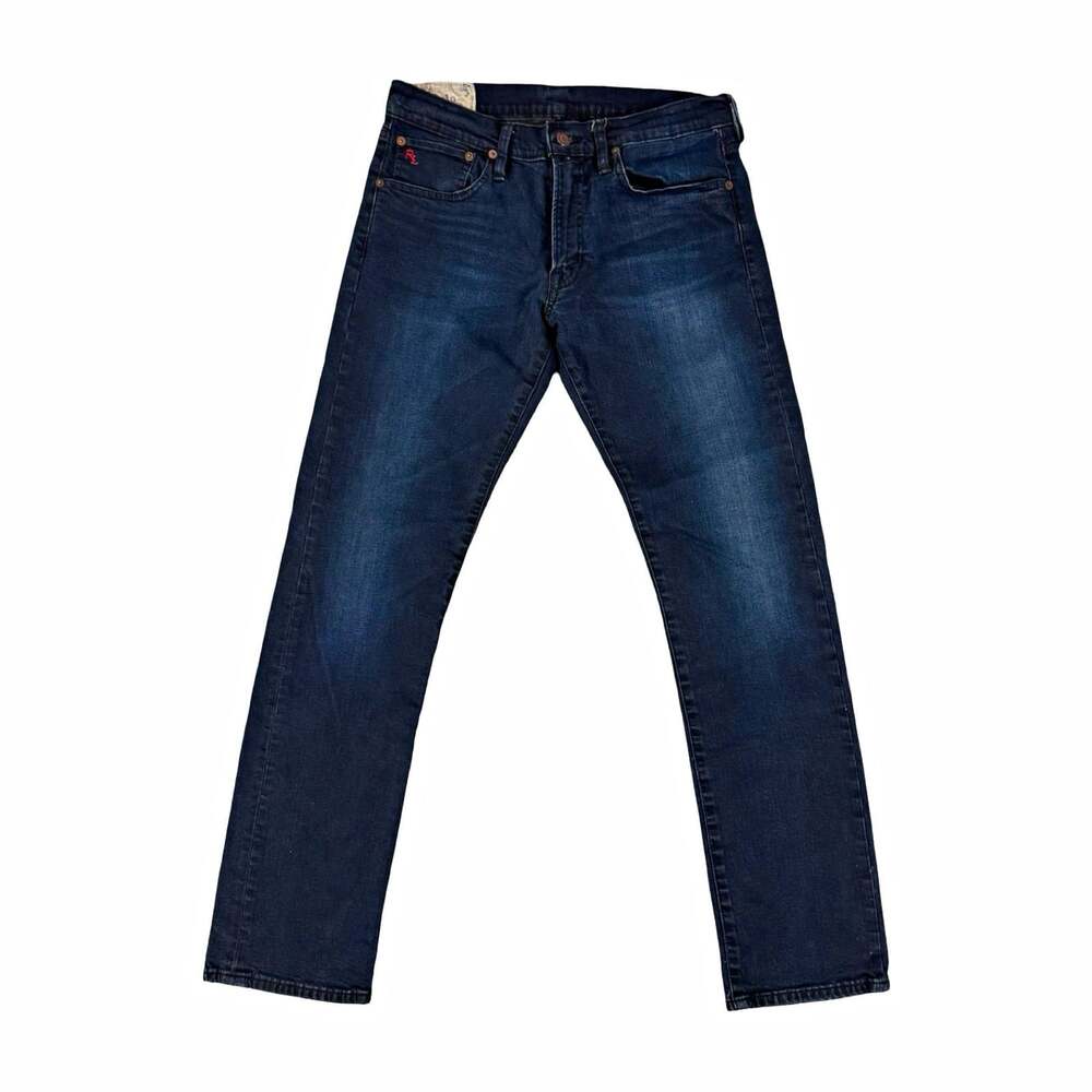 Polo Ralph Lauren Y2K Men's Dark Wash Blue Denim Straight Vintage Fit Jeans